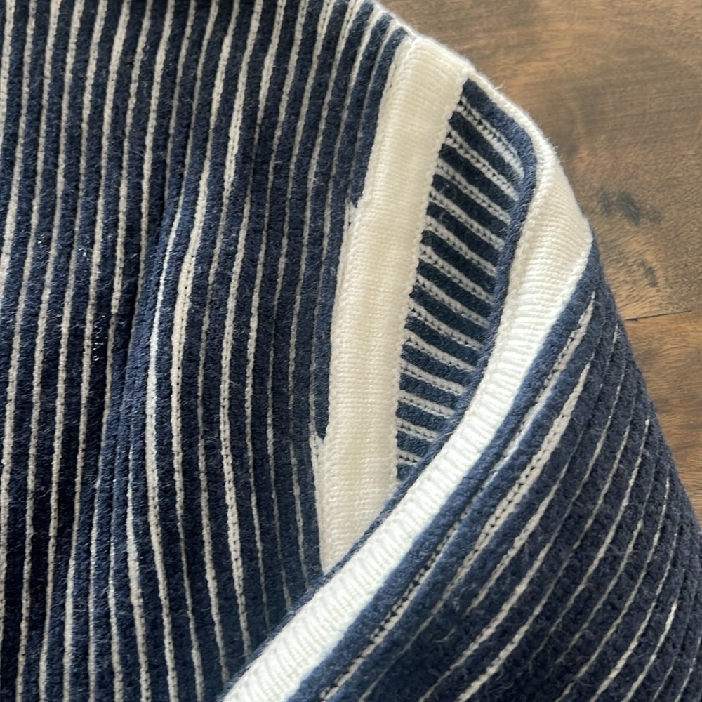 Anthropology Striped navy and White women’s Sweater NWOT - Picture 2 of 4